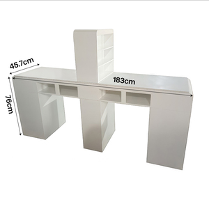 Mesa de Manicura Doble para Salón de Uñas con 2 Asientos y Cajón para Exhibición de Esmaltes en <span class=keywords><strong>Gel</strong></span> - Product Image 2