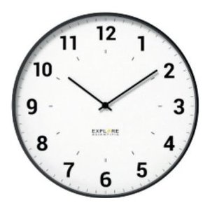 Reloj de pared (25cm) con números blanco y plateado RAC1003 - Product Image 1