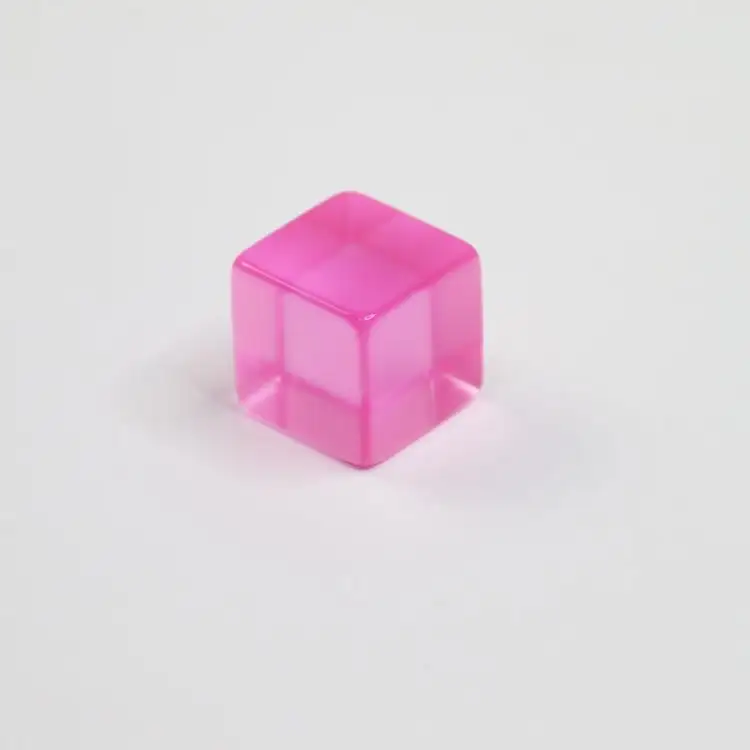 2 Inch Translucent Pink Dice Resin Round-Cornered Cubes Acrylic Crystal Stacking Solid