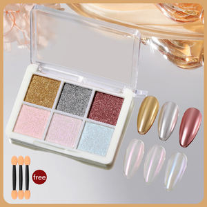 Palette de poudre pour ongles en chrome solide, or <span class=keywords><strong>rose</strong></span> argenté, <span class=keywords><strong>effet</strong></span> <span class=keywords><strong>miroir</strong></span> métallique, poudre chromée pour ongles - Product Image 2