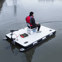 Plateforme gonflable pliable, radeau remorquable, tapis Drop Stitch, bateau de pêche à la traîne, compatible avec les moteurs hors-bord et les tentes d'abri
