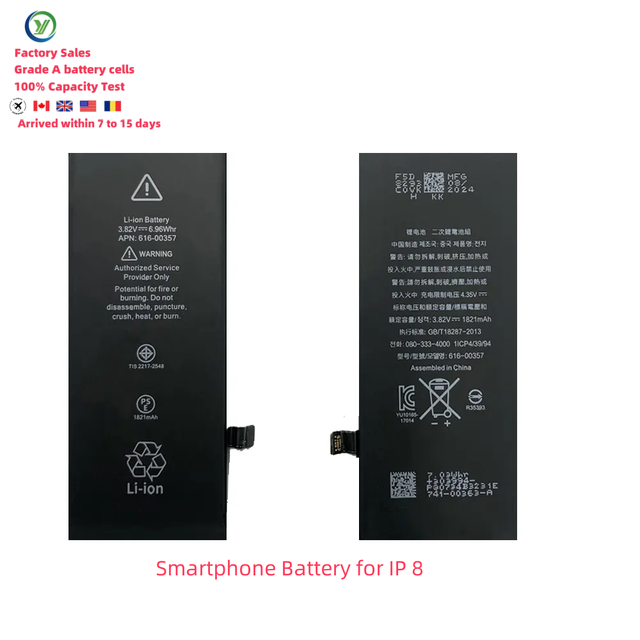 2700mAh Li-ion Battery for 4.7'' 5.5'' 5.8'' for Apple Phones (2016-2018 Models) BMS Protection 500+ Cycles New Phone Batteries