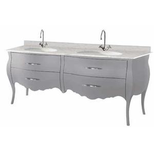 Mobiletto del bagno del PVC e del legno solido con 4 cassetti mobili eleganti resistenti all'acqua di vanità con lo specchio lavabo in ceramica - Product Image 1