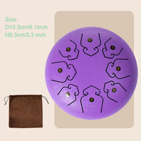 6-Inch Single Layer Steel Tongue Drum with Cowhide Heads for Kids Musical Instrument