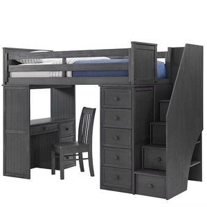Cama Alta Individual Resistente con Estructura Metálica y Escaleras, Acabado Blanco, Diseño que Ahorra Espacio para Dormitorios y Apartamentos - Product Image 4