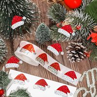 Individueller Laser-Roter Weihnachtsmützen-Graffiti-Aufkleber - 1,5 Zoll - DIY Dekorativer Aufkleber für Silvester-Feiern