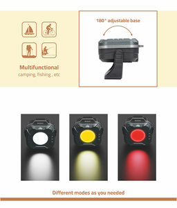 Mini Lámpara de Trabajo Portátil Recargable USB para Exteriores, con Imán, de 2 a 10 Horas de Duración, con 180 °   Base Ajustable - Product Image 5