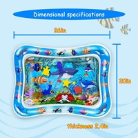 Tapis d'éveil aquatique gonflable portable VFUN en PVC pour bébés, motif géométrique noir et blanc, pour le temps sur le ventre, adapté aux bébés de 3 à 24 mois