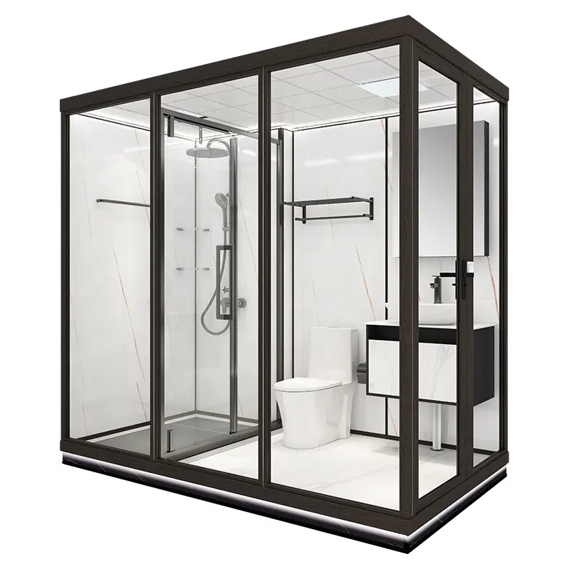 All-in-One-Badezimmer Einheit Dusche vorgefertigte modulare Luxus Indoor tragbare Komplett set Bad Pod mit Toilette