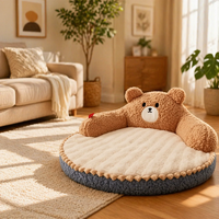 Lit pour animaux de compagnie en forme d'ours mignon, toutes saisons, chaud, pour chat, doux, en peluche, pour chien, lavable, tapis pour animaux, vente en gros