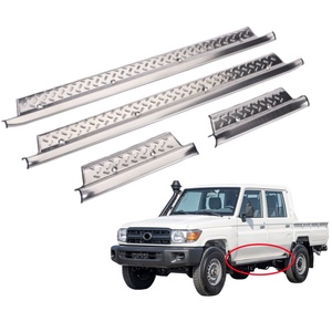 Accessoires automobiles YBJ, marchepieds sportifs en acier inoxydable 304 argent/<span class=keywords><strong>noir</strong></span> pour Land Cruiser 2007-2027 FJ76 78 LC79 - Product Image 1