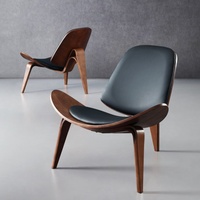 Fauteuil individuel en bois massif de style nordique, design artistique, chaise créative en forme de coquille d'avion, modèle Smile, très populaire sur internet