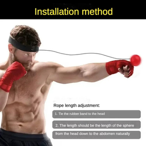 Balón de velocidad de cuero para Muay Thai y boxeo al por mayor con banda para la cabeza, duradero para entrenamiento de tiempo de reacción en combate - Product Image 5