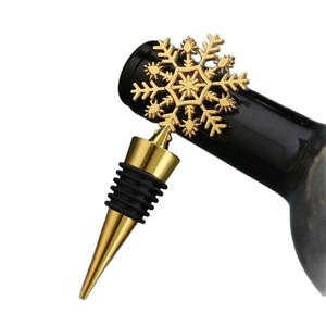 Christmas Wine Stopper Gold Plated Creative Car Snowflake Design Bottle <b>Seal</b> Party Gift Decorative Stopper Set - Product Image 5
