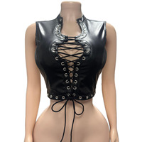 FS18874D Nouveauté Été 2026 – Tops en PU pour Femme – Vente Flash