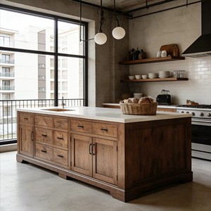 Cucina Modulare Moderna in Legno Massello su Misura con Isola Integrata e Mobili da Cucina - Product Image 3