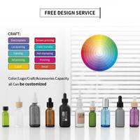 Impression d'étiquettes personnalisées, flacon compte-gouttes en verre pour cosmétiques, huile essentielle, 30 ml (1 oz), flacon rond Boston, avec tube en papier