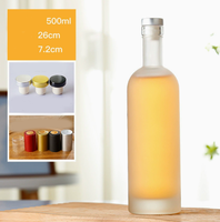 Bouteilles de vin en verre transparent mat vides de 500 ml et 750 ml avec bouchon en caoutchouc, pour brassage maison, petites bouteilles de whisky miniatures, vente en gros 100 ml 200 ml