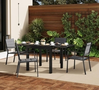 Chaises de salle à manger en tissu d'extérieur en aluminium de style populaire, chaises empilables pour une utilisation dans les jardins, les patios et les cours