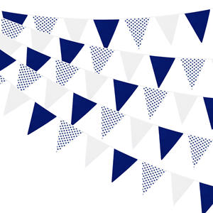12M/40Ft Triangle Bunting Bannière 42Pcs Coton Tissu Drapeaux Fanion Guirlandes pour Fête D'anniversaire De Mariage Baby Shower Décor Extérieur - Product Image 6