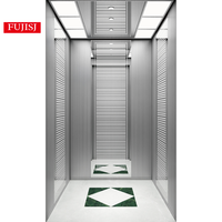 Ascenseur de passagers à traction sans engrenages AC, haute capacité 450-2000 kg, plancher en acier inoxydable et PVC, garantie 1 an, pour appartement résidentiel
