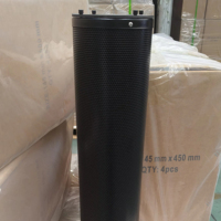 Filter Udara HVAC Filter Karbon Aktif 145mm x 450mm Silinder Kartrid Dengan Lapisan Cat Hitam Untuk Filtrasi Gas VOC Bau HVAC