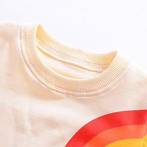 Autunno Inverno Dei Bambini Delle Ragazze Manica Lunga Arcobaleno Bambini Pullover di Cotone Girocollo <span class=keywords><strong>Felpe</strong></span> - Product Image 4