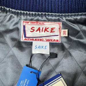 <span class=keywords><strong>Veste</strong></span> universitaire unisexe bleu et blanc en PU et laine vintage imperméable coupe-vent écologique respirante broderie personnalisée - Product Image 4