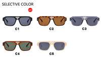 Lunettes de soleil carrées rétro classiques UNOC 2024 pour hommes, lunettes de soleil surdimensionnées de luxe en plastique, logo personnalisé, marque de créateur, montures tendance, matériau PC