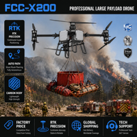 Drone de sauvetage d'urgence personnalisé FCC-X200 à charge lourde pour la lutte contre les incendies forestiers et la livraison de matériel