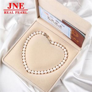 Collier de perles naturelles, perles rondes blanches, collier de perles trèfle, cadeau pour les aînés, fête des mères - Product Image 1