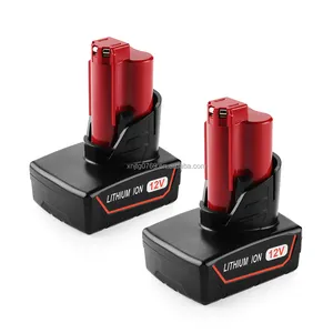 Penggantian M12 6.0Ah Baterai Li-Ion 12 V untuk Milwaukee M12 Alat Listrik Baterai 12 Volt