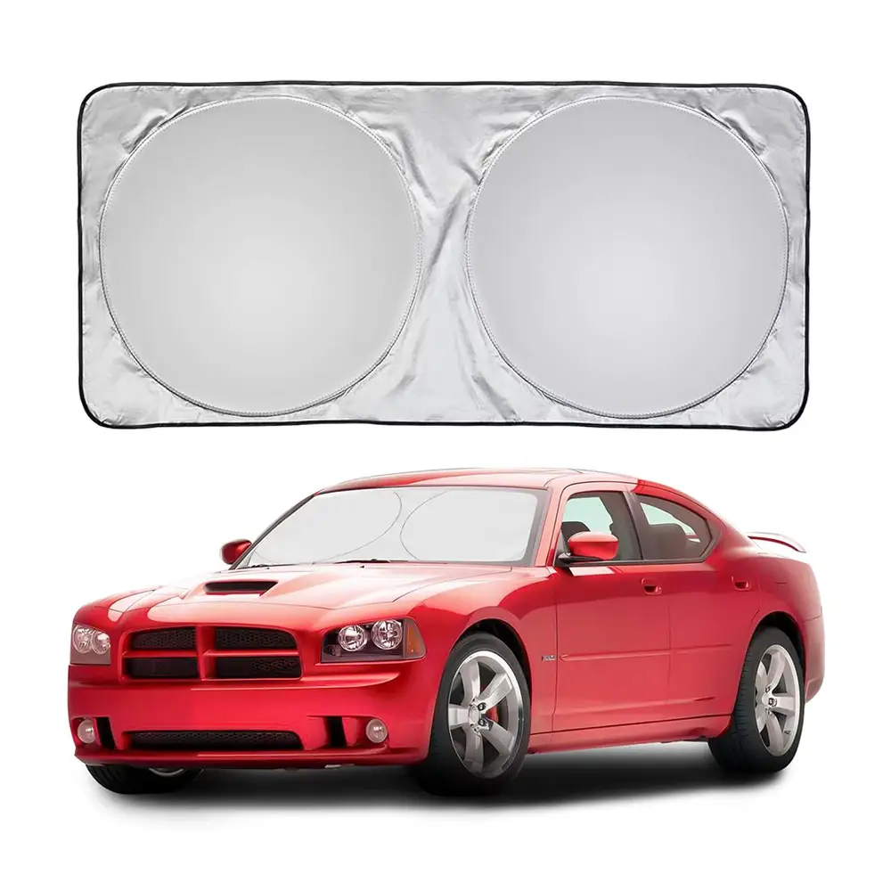 SUNNUO Customized Car Windshield Sunshade Double Ring Sun Shade Collapsible Universal Auto Window Sun Shield