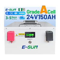Baterai E-SUN 24V Lifepo4 100ah dengan Komunikasi RS485, Sel Grade A 150ah 200ah 280ah, Baterai Sistem Surya untuk Pertanian dan Pedesaan