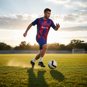 Maillot de football à manches longues domicile Team BarCa Version 1.1, en stock, vente directe usine, services OEM pris en charge - Product Image 1