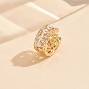 Pendientes de cobre estilo INS minimalistas de gama alta para mujer, nueva moda geométrica de moda, pendientes de aro multiestilo con Clip de circón, regalo - Product Image 4