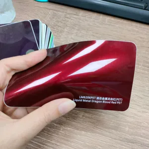 Chất lượng cao nhất siêu bóng kim loại Rồng máu đỏ vinyl bọc phim Glossy Red vinyl bọc cho xe bọc