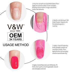 Gel de <span class=keywords><strong>uñas</strong></span> 3 en 1 OEM, juego de polvo de inmersión acrílico y Esmalte de colores, polvo de inmersión de etiqueta privada - Product Image 3