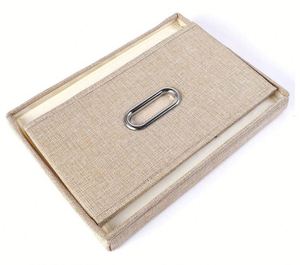 Cotton Linen Fabric Cube Storage <b>Bins</b> for Clothes Toys Collapsible Storage Box with Lid - Product Image 4