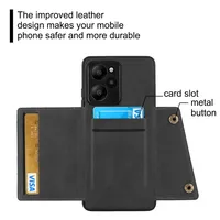 Funda Cartera con Ranuras para Tarjetas para POCO X7 F7 M8 F8 Ultra F6 X6 M6 F5 F3 M5s C75 C65 X3 NFC F4 X4 GT M3 M4 X5 Pro, Carcasa Trasera Magnética