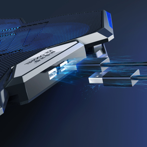 Tapis de refroidissement pour ordinateur <span class=keywords><strong>portable</strong></span> Super silencieux <span class=keywords><strong>portable</strong></span> avec 5 ventilateurs Support de <span class=keywords><strong>refroidisseur</strong></span> pour ordinateur <span class=keywords><strong>portable</strong></span> en matériau ABS 2 produits avec logo personnalisé USB en stock - Product Image 3