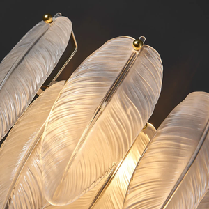 Artistique Blanc Verre Plume D'oie LED lustre créatif villa chambre Éclairage Lustre <span class=keywords><strong>Suspension</strong></span> Luminaire Lampen Pour Foyer - Product Image 5