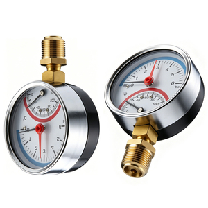High Quality Low <strong>Price</strong> Bourdon Tube <strong>Thermo</strong>-Manometer Pressure Temperature Gauge with Brass Connector Factory Direct Delivery - Product Image 2