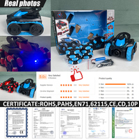 Coche de juguete RC 2 en 1 con ruedas de deriva, control remoto, luces, 2.4G, acrobacias de doble cara