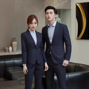 Wrinkle-Free Business Suit Set Unisex Thin Acetate Fiber Workwear For Office Use - Product Image 3