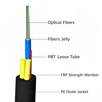 Cable de Fibra Óptica Aérea para Exteriores ADSS/ASU, Mini, Autoportante, Certificado ISO9001/ROHS/CE, G652D, 10 Conductores Sólidos, ODM y OEM