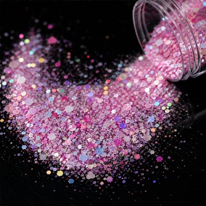 2026 Vente en gros usine en vrac Mélange de paillettes épaisses en polyester 12 couleurs Formes cœur et étoile Non toxique Pour l'artisanat et les gobelets - Product Image 4