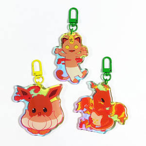 Breloques acryliques époxy paillettes porte-clés personnalisés pas cher usine Anime couleurs imprimées - Product Image 2
