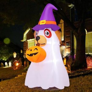 Décorations gonflables personnalisées pour Halloween, 6,2 pieds, pour intérieur/extérieur, avec chiens, fantômes et citrouilles mignons, LED intégrées - Product Image 6