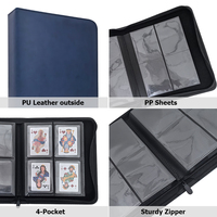 Classeur de cartes Toploader en cuir PU multicolore avec logo personnalisé pour album de cartes à collectionner à 4 pochettes pour collection de cartes de jeu